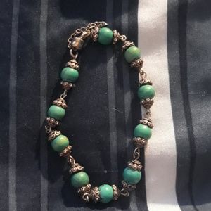 Vintage turquoise stone and silver bracelet
